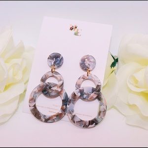 Acrylic 3 ring earrings